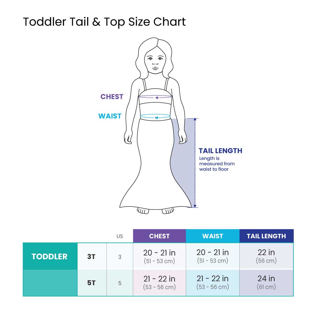 Arctic Blue Toddler Tail and Bikini Top Set