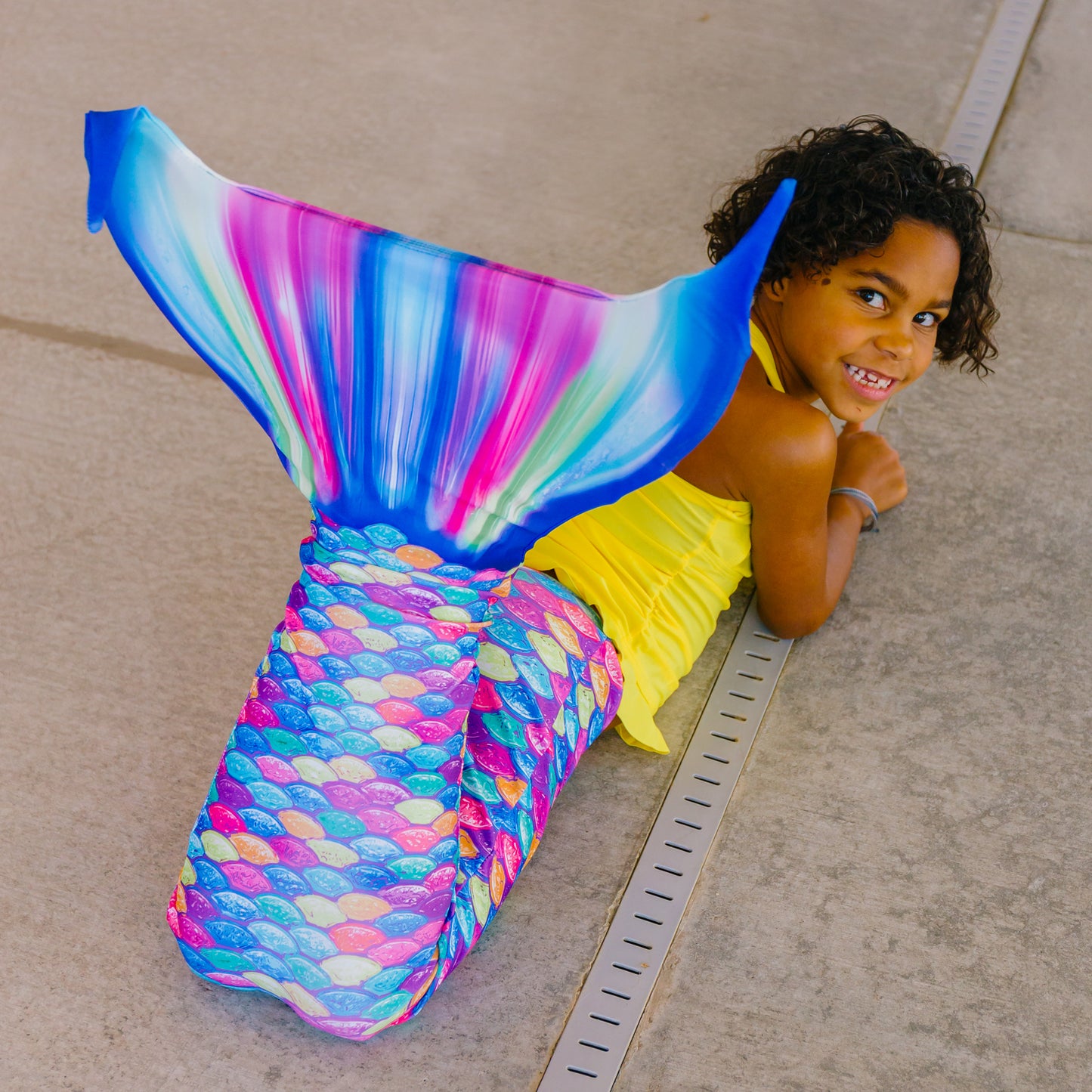 Rainbow Fantasy Mermaid Tail with Monofin