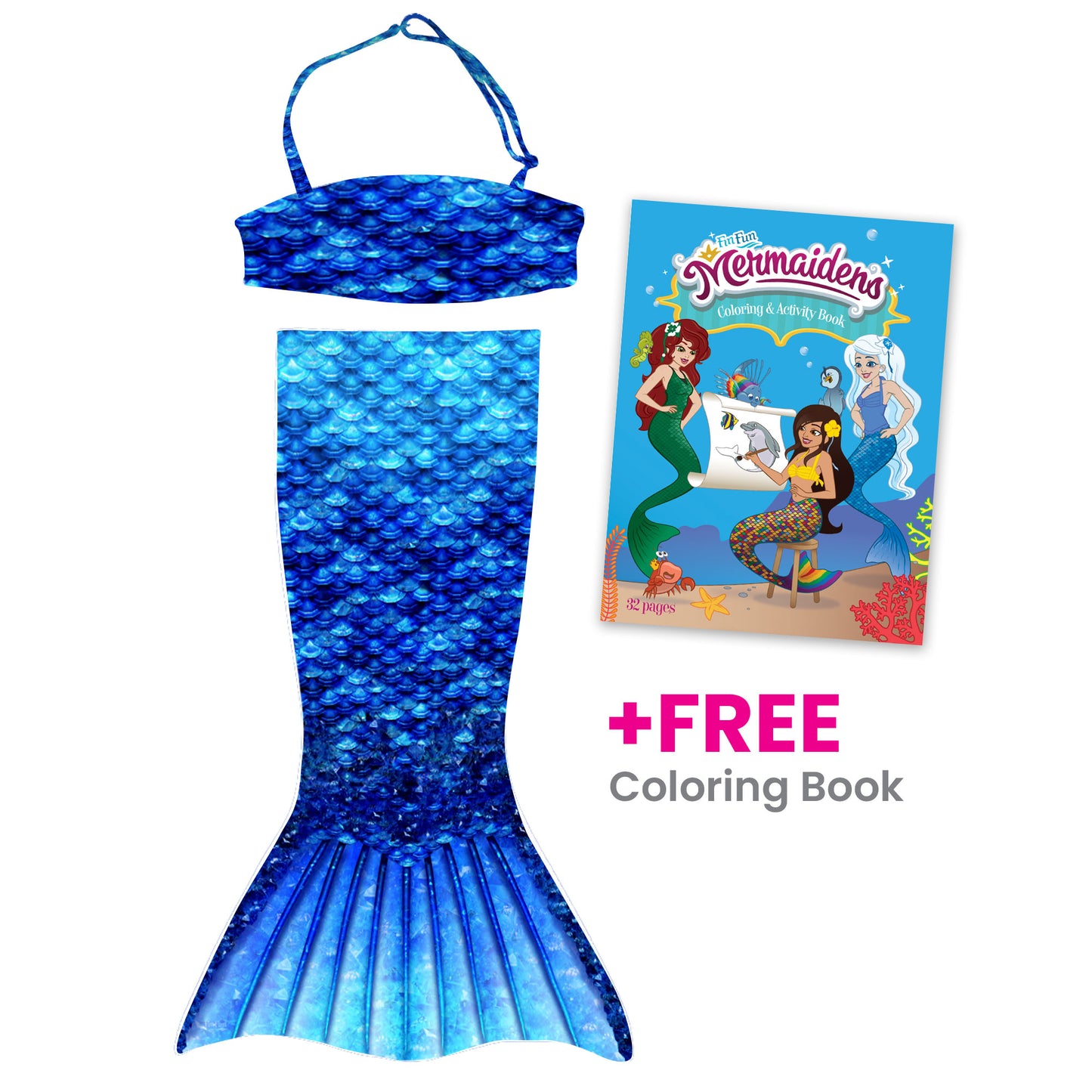 Arctic Blue Toddler Tail and Bikini Top Set