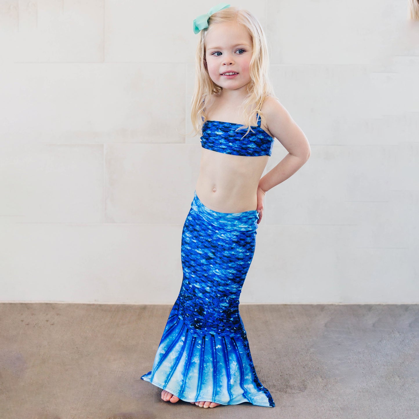 Arctic Blue Toddler Tail and Bikini Top Set