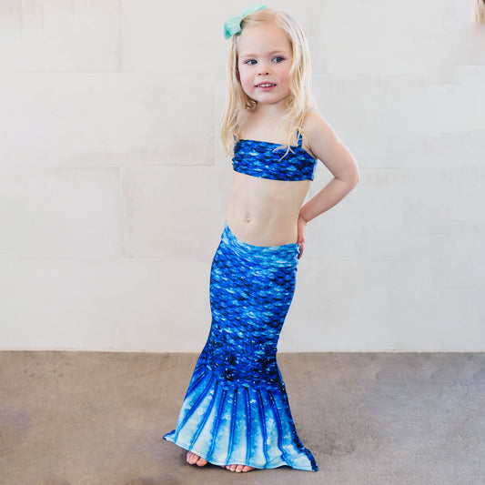 Arctic Blue Toddler Tail and Bikini Top Set
