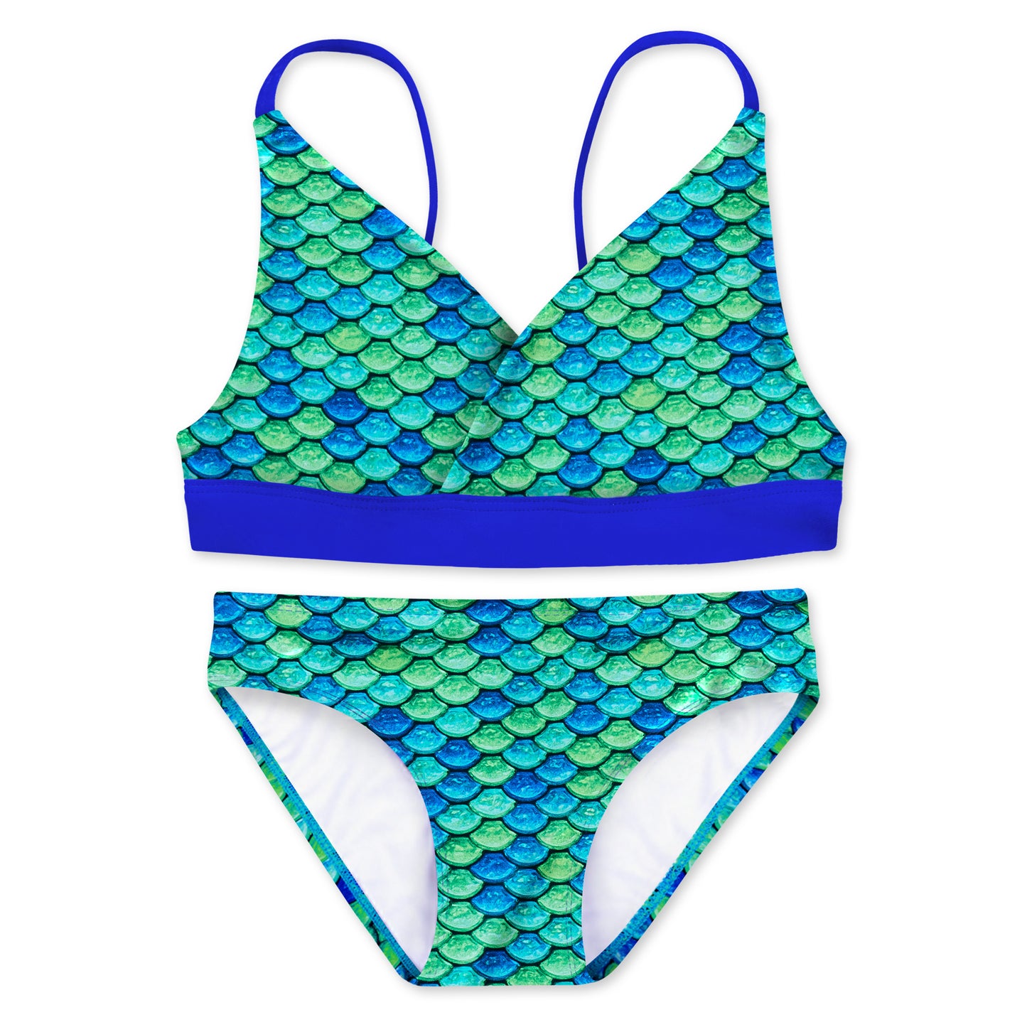 Girls Aussie Green Reversible Bikini Top & Bottom Set