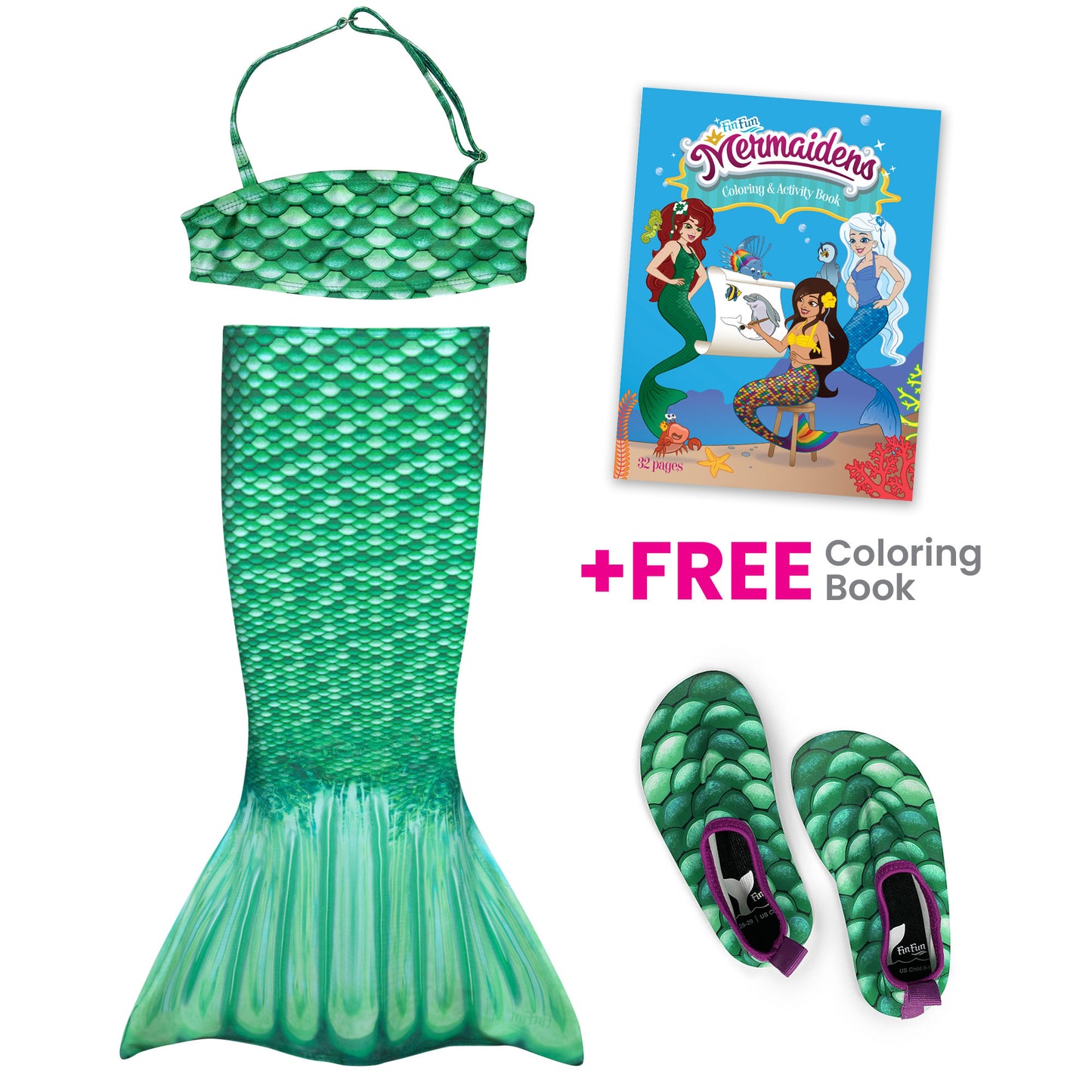 Celtic Green Toddler Tail and Bikini Top Set