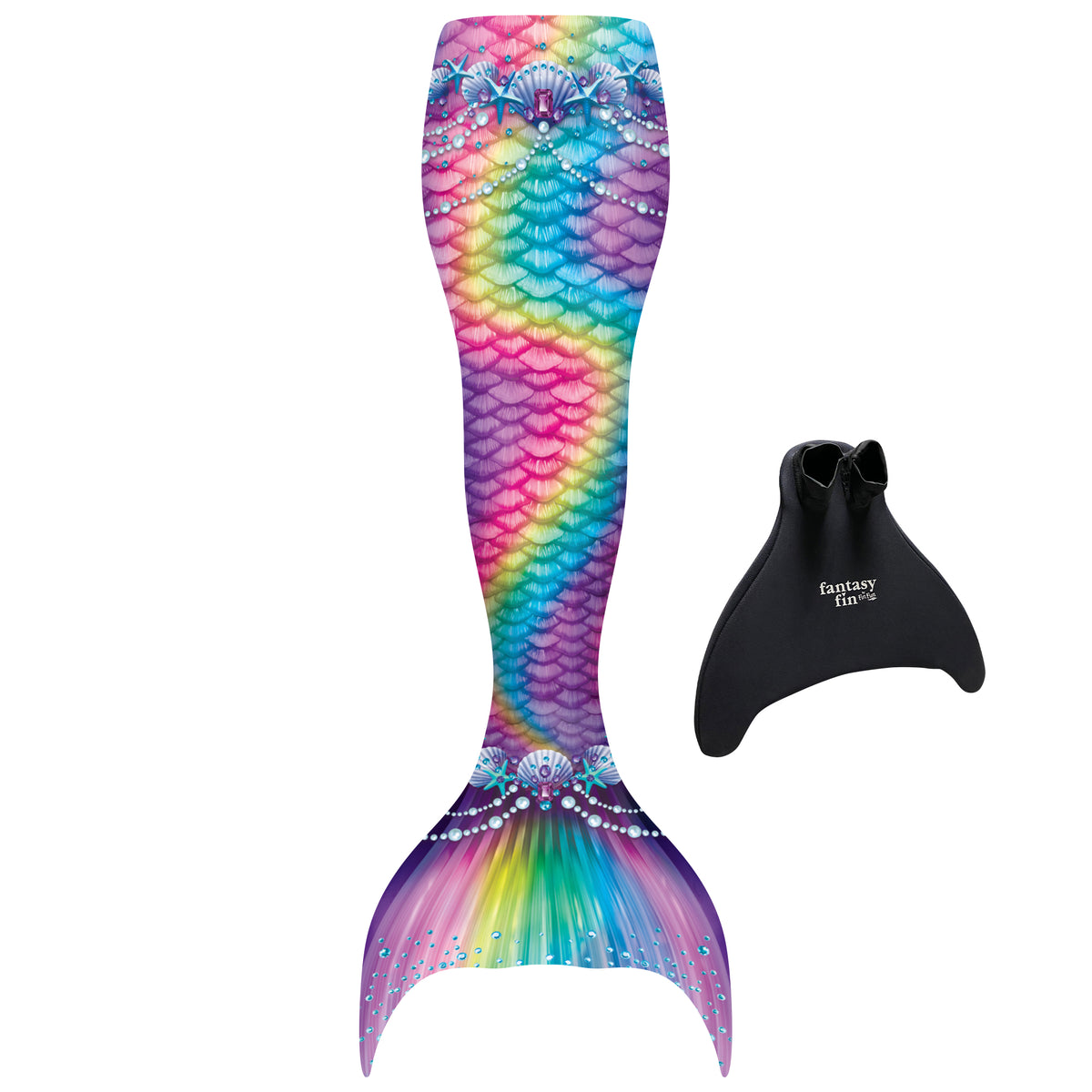New Rainbow Fantasy Starter Mermaid Tail with Monofin – Fin Fun Mermaid