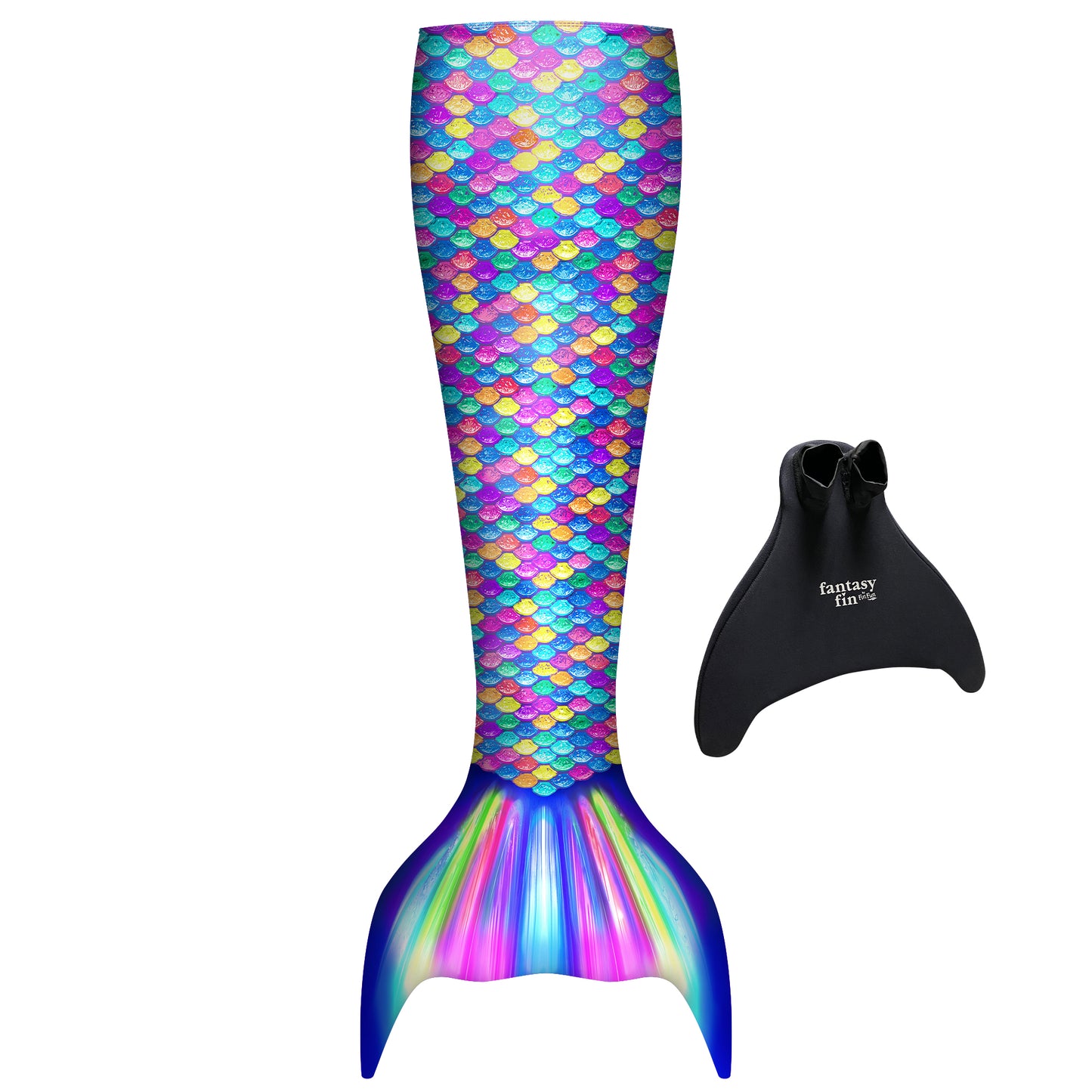 Rainbow Fantasy Mermaid Tail with Monofin