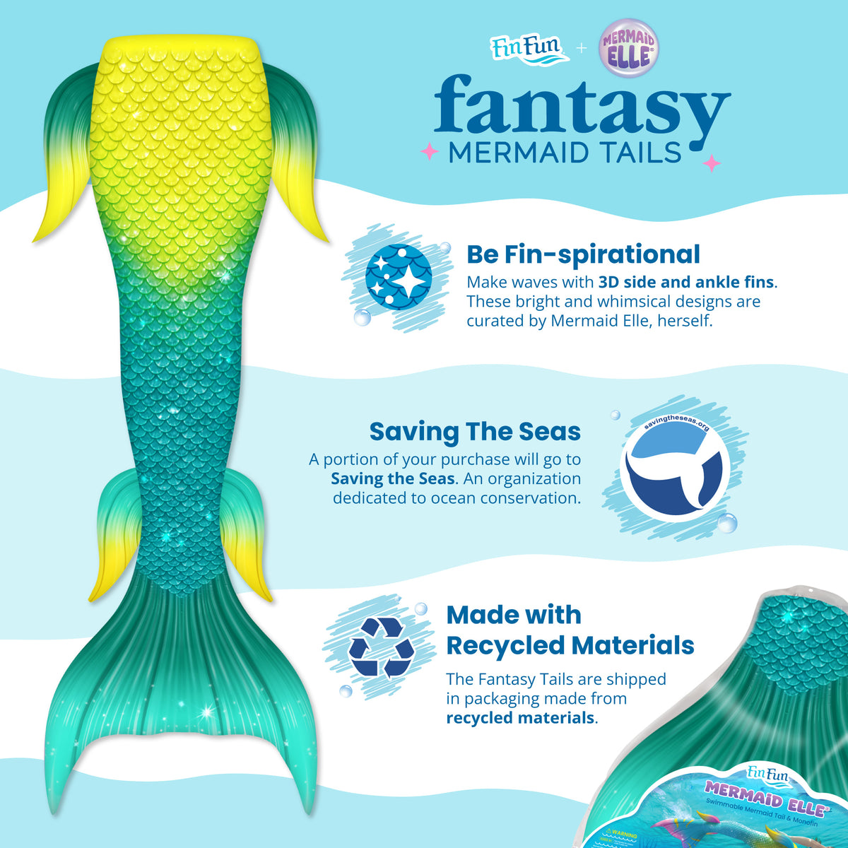 Jungle Island Fantasy Starter Mermaid Tail with Monofin