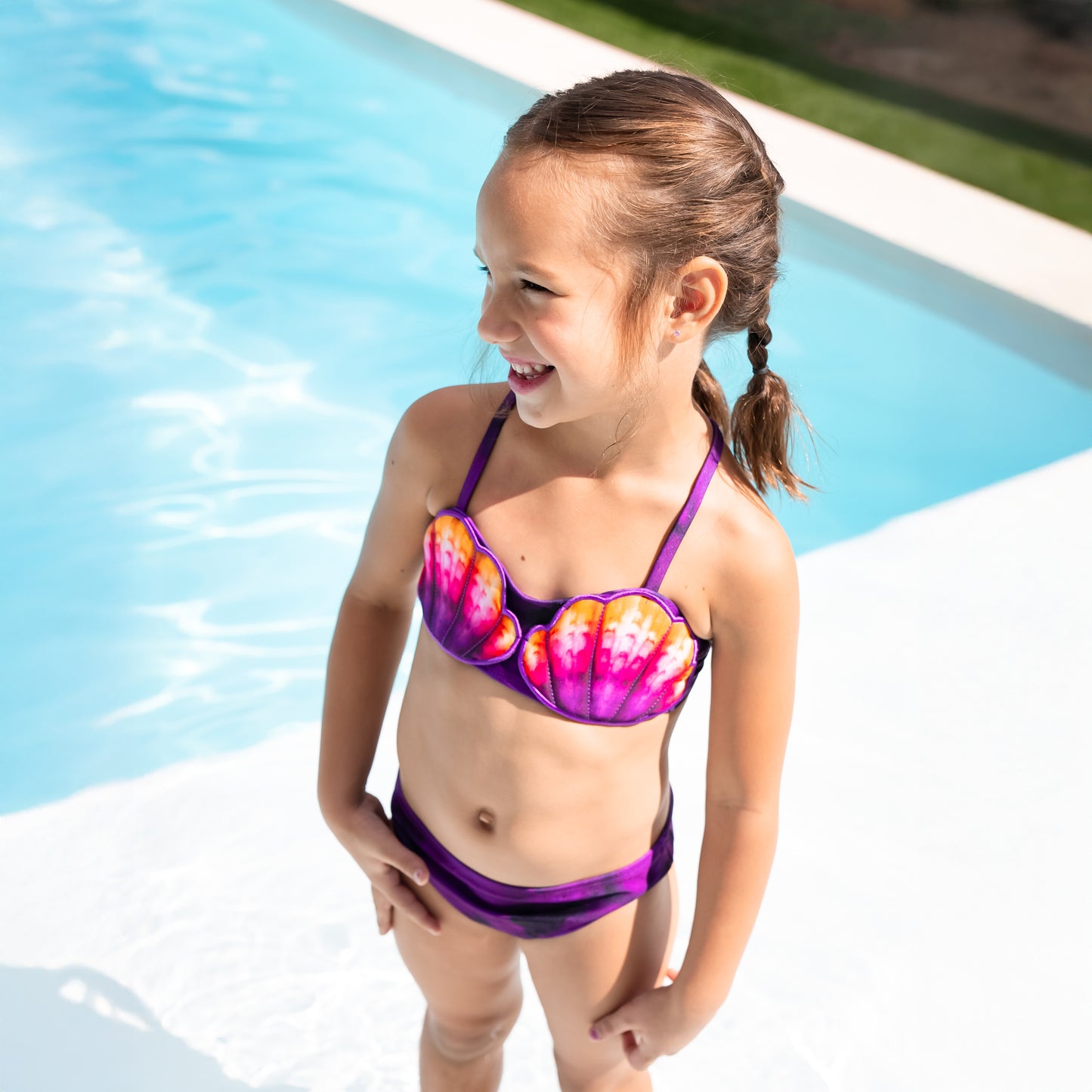 Girls' Daybreak Royal Shell Bikini Set
