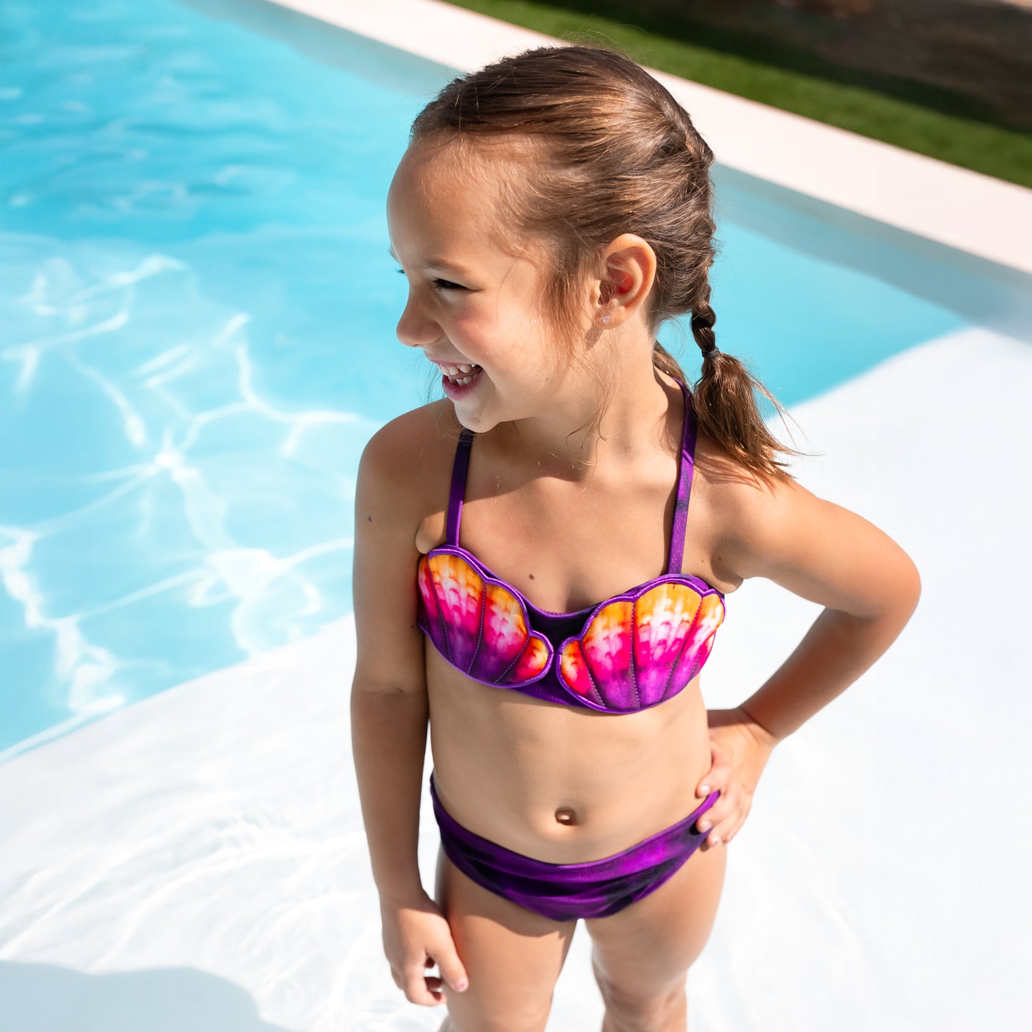 Girls' Daybreak Royal Shell Bikini Set