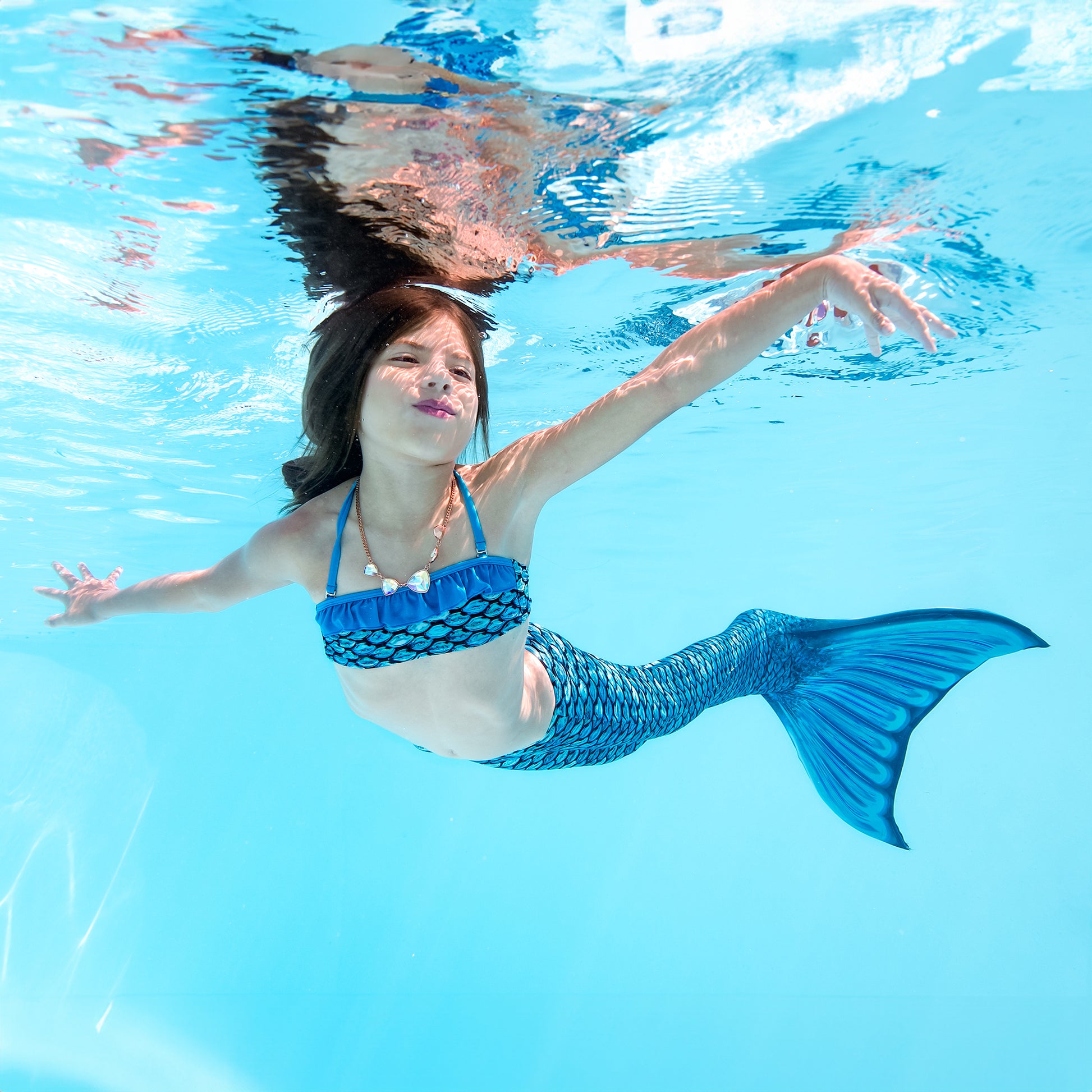 Cola de sirena verde azulada de marea – Fin Fun Mermaid