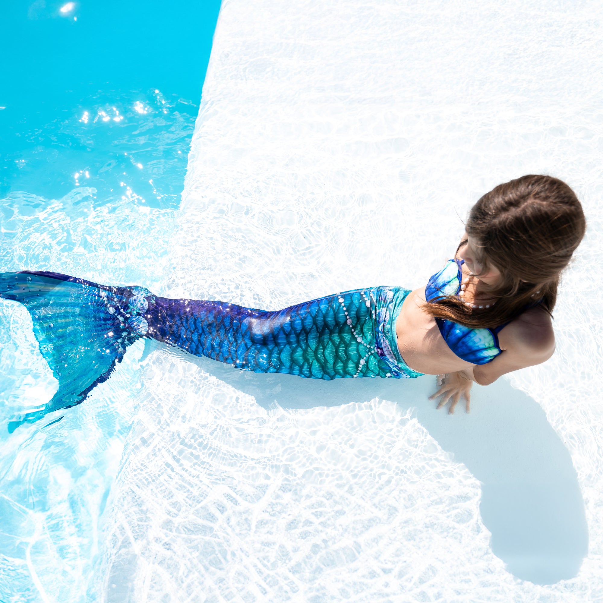 Teal Fantasy Starter Mermaid Tail with Monofin – Fin Fun Mermaid