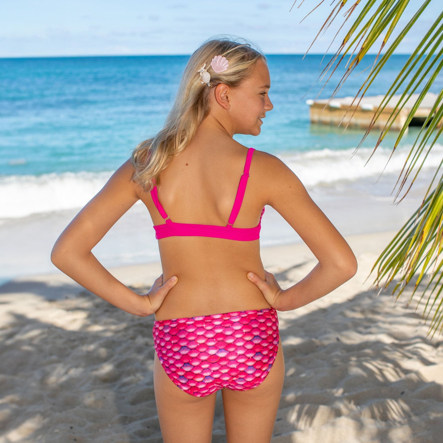 Girls Malibu Pink Reversible Bikini Top & Bottom Set