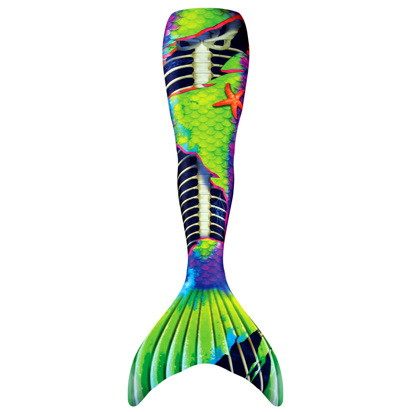 Neon Skeletail Halloween Mermaid Tail