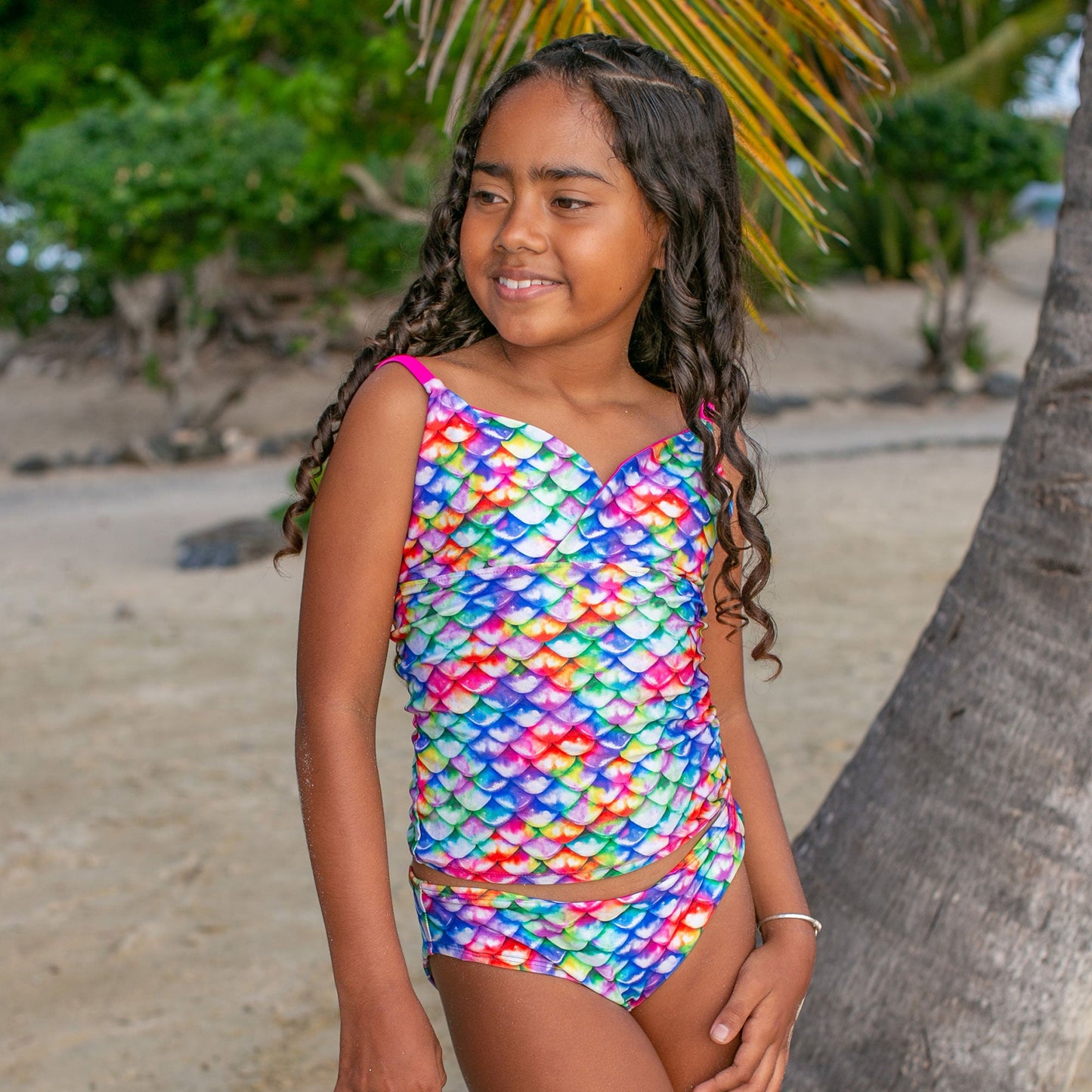 Girls Rainbow Reef Tankini Top & Bottom Set