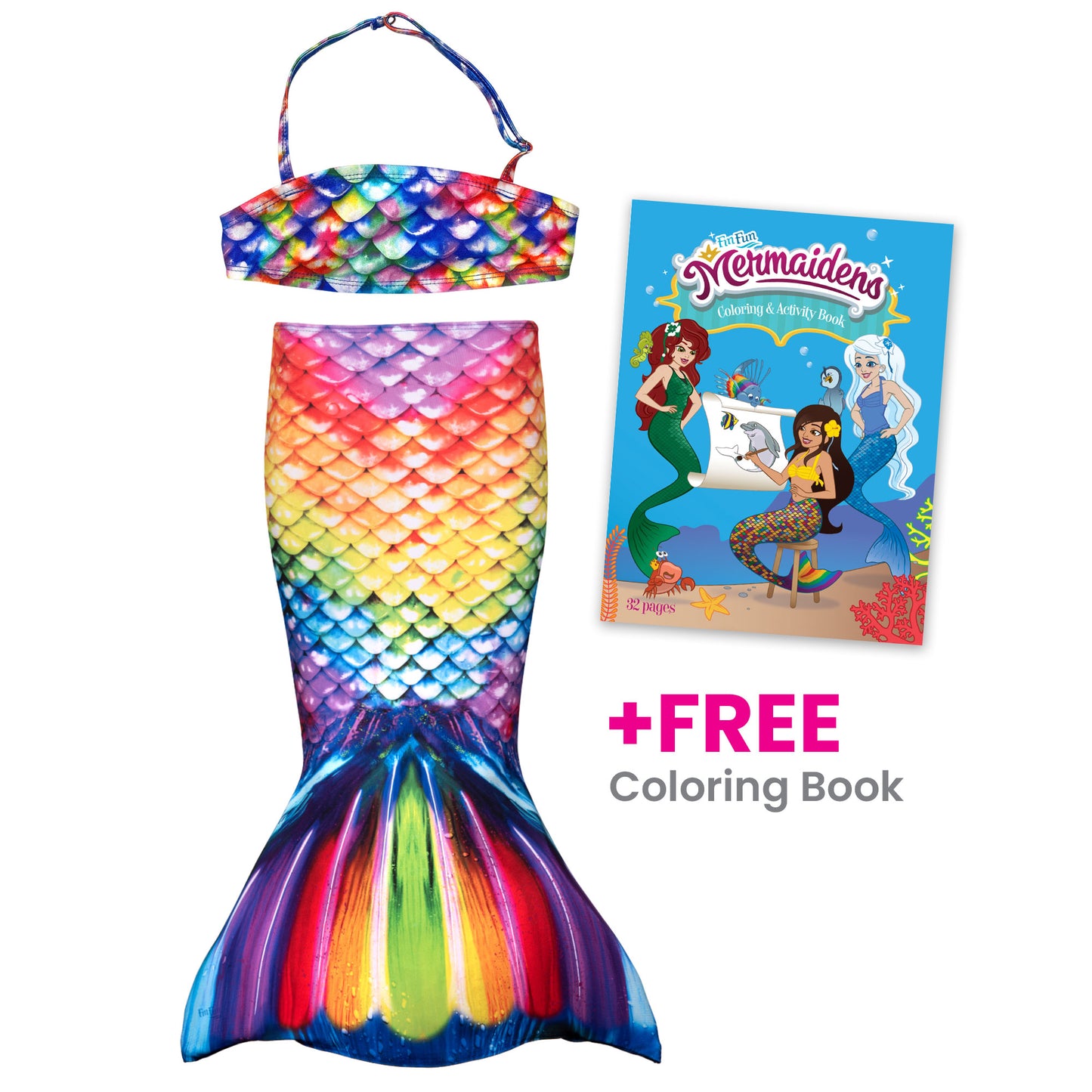Rainbow Reef Toddler Tail and Bandeau Set