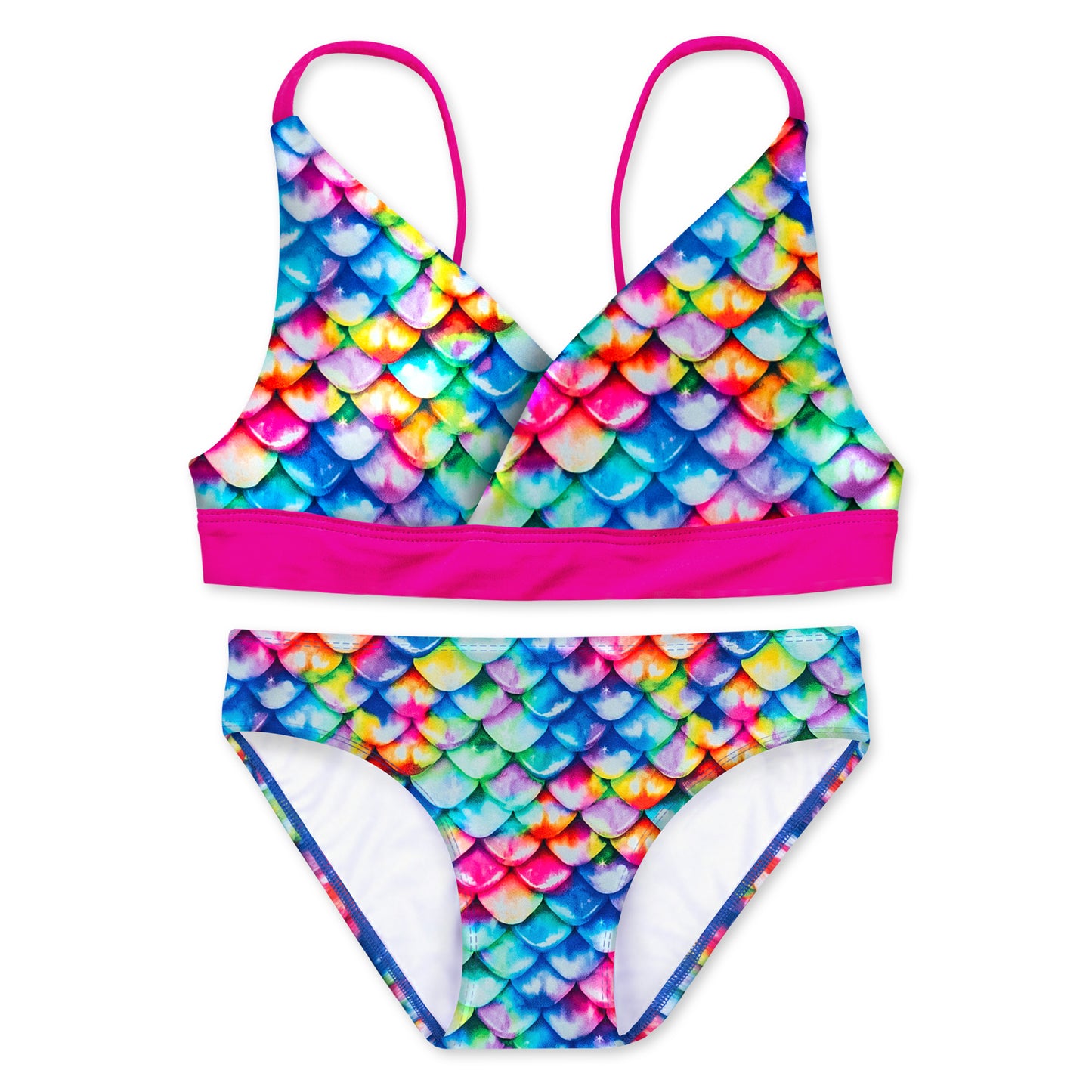 Girls Rainbow Reef Reversible Bikini Top & Bottom Set