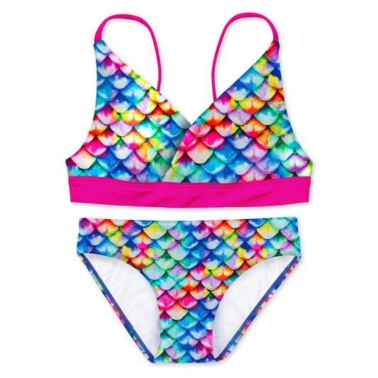 Girls Rainbow Reef Reversible Bikini Top & Bottom Set