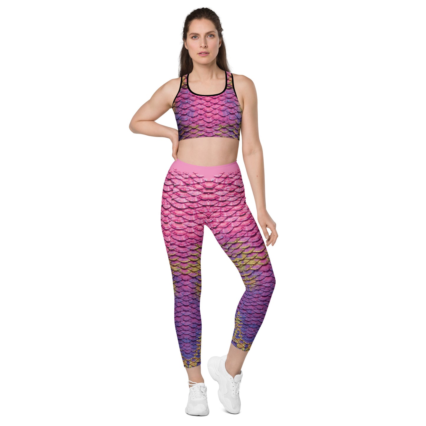 Women's Rose Leggings with Pockets