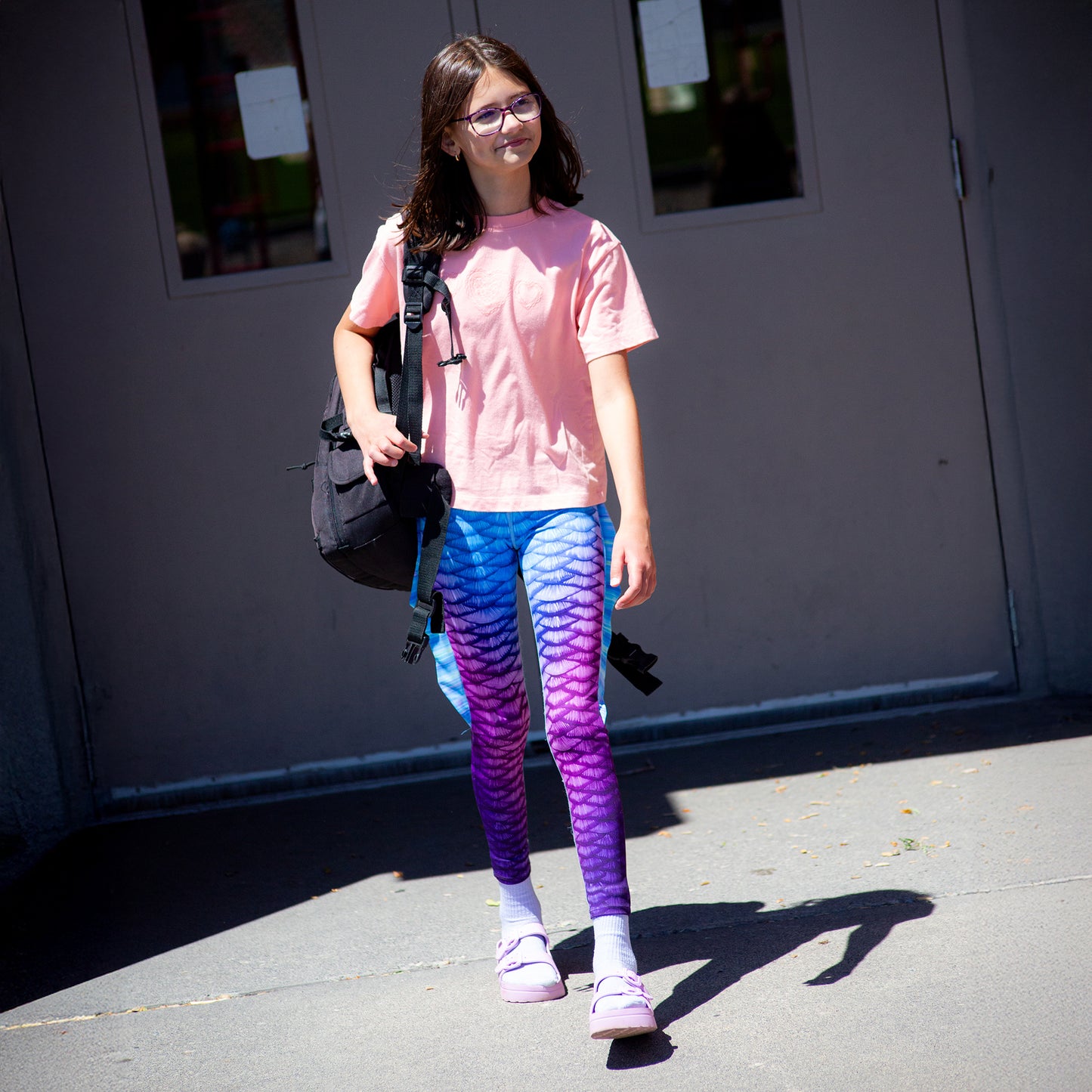 Purple Mermaid Swim Leggings with Monofin