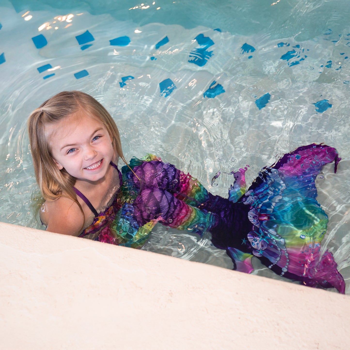 Rainbow Mermaid Swim Leggings with Monofin