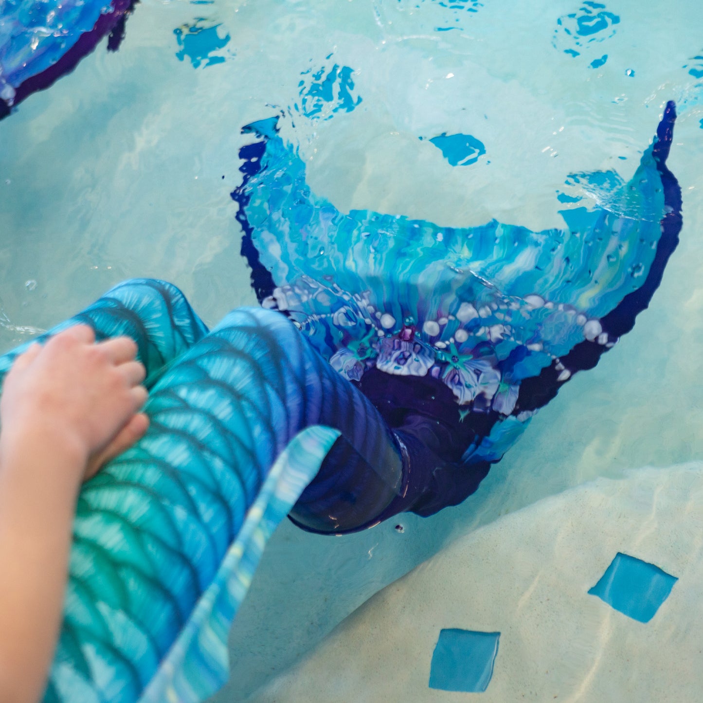 Teal Mermaid Swim Leggings with Monofin