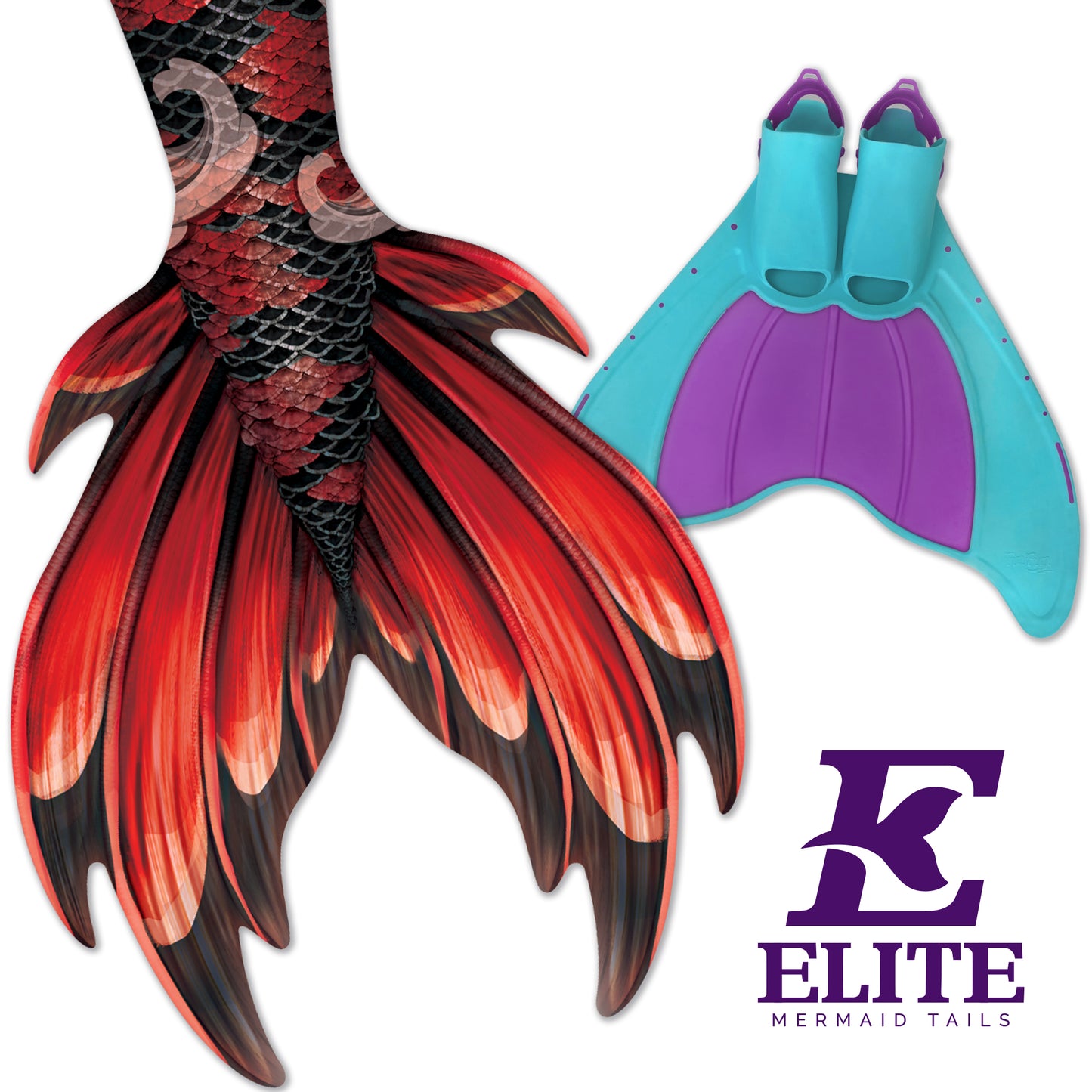 Crimson Koi Neptune Elite Mermaid Tail