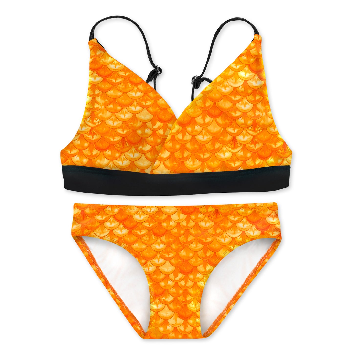 Girls Tropical Sunrise Reversible Bikini Top & Bottom Set