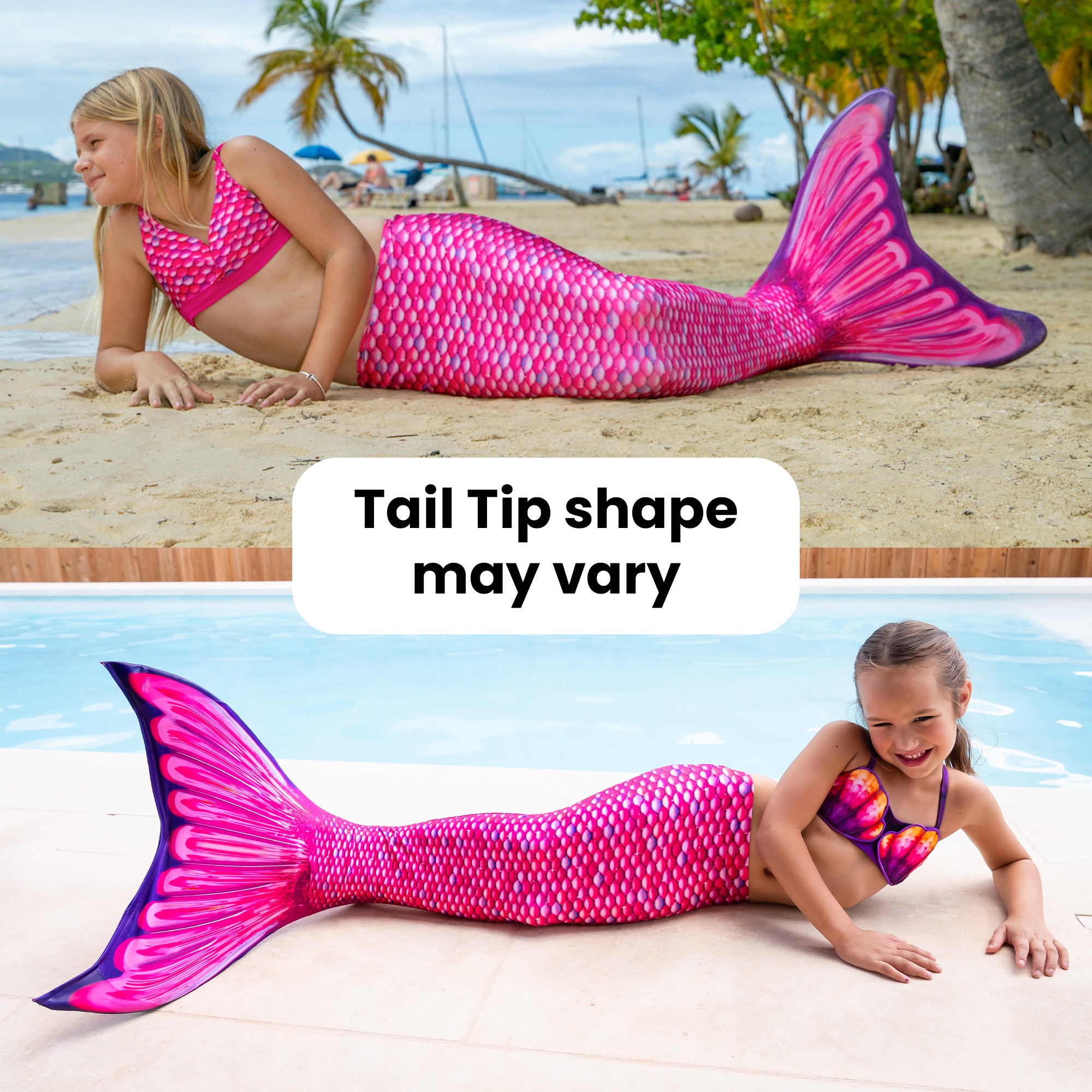 New Adult Size outlets M 8-10 Fin Fun Mermaid Tail Swim Swimming Skin Malibu Pink Mono