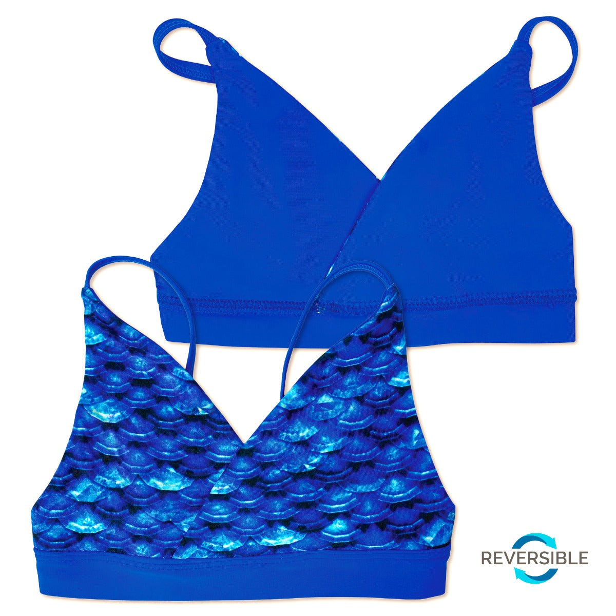 Girls Arctic Blue Reversible Bikini Top & Bottom Set