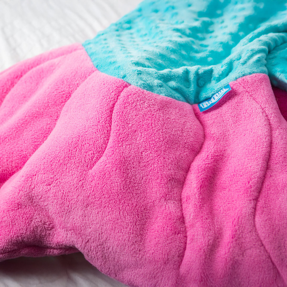 Cuddle Tails Mermaid Tail Blanket in Pink Teal Minky Dot