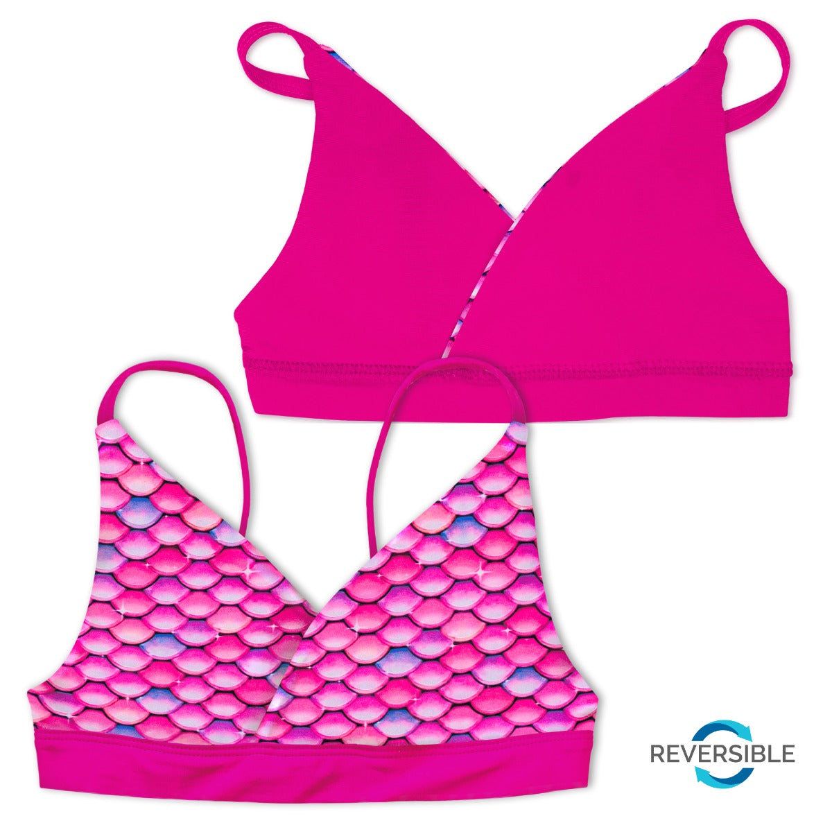 Girls Malibu Pink Reversible Bikini Top & Bottom Set