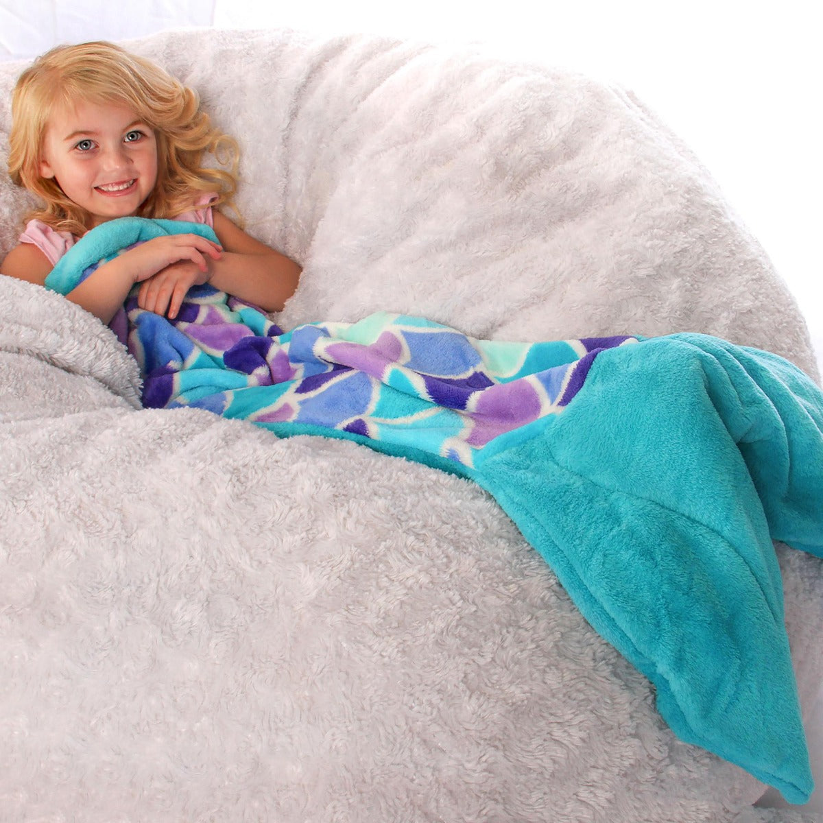 Cuddle Tails Mermaid Tail Blanket in Aqua Dream - Factory Second