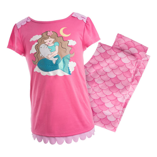 Conjunto de pijama de sirena rosa