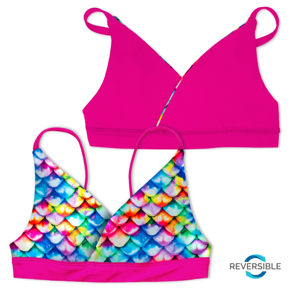 Girls Rainbow Reef Reversible Bikini Top & Bottom Set