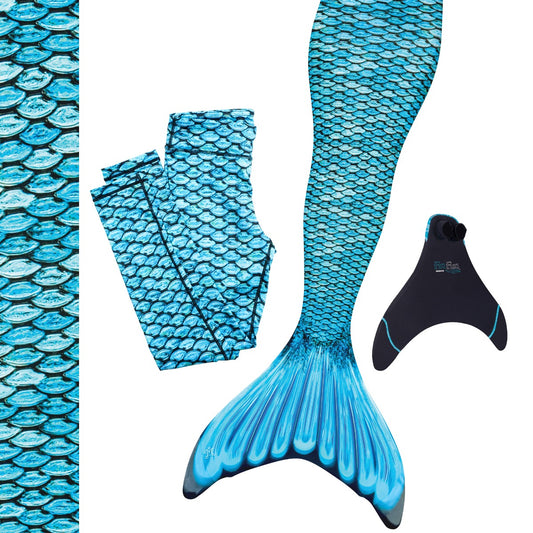 Tidal Teal Mermaid Tail Set & Leggings Bundle