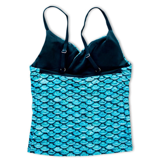Girls' Tidal Teal Tankini Top & Bottom Set – Fin Fun Mermaid
