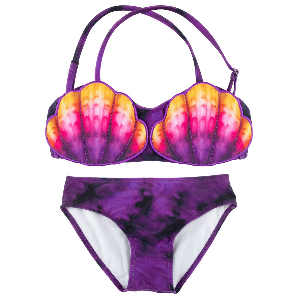 Fin Fun Violet Girls' Daybreak Royal Shell Bikini Set – Fin Fun Mermaid