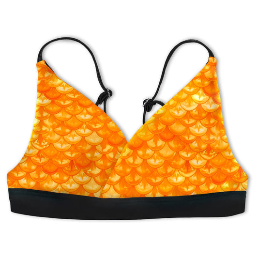 Top de bikini reversible para niñas con amanecer tropical